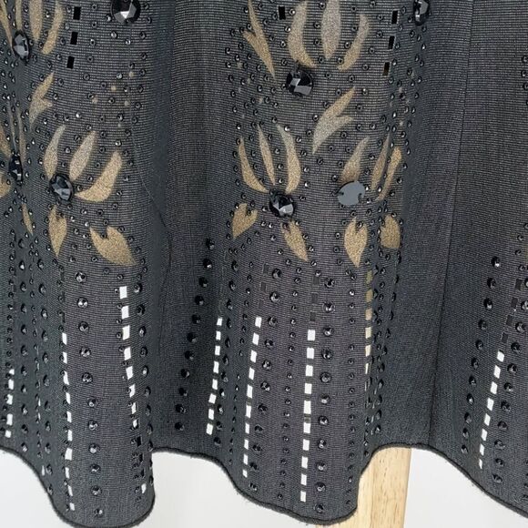 YIMANBEIER, Y2K Vintage mid length skirt. Modest, size 11. Gray-bling - Picture 4 of 9